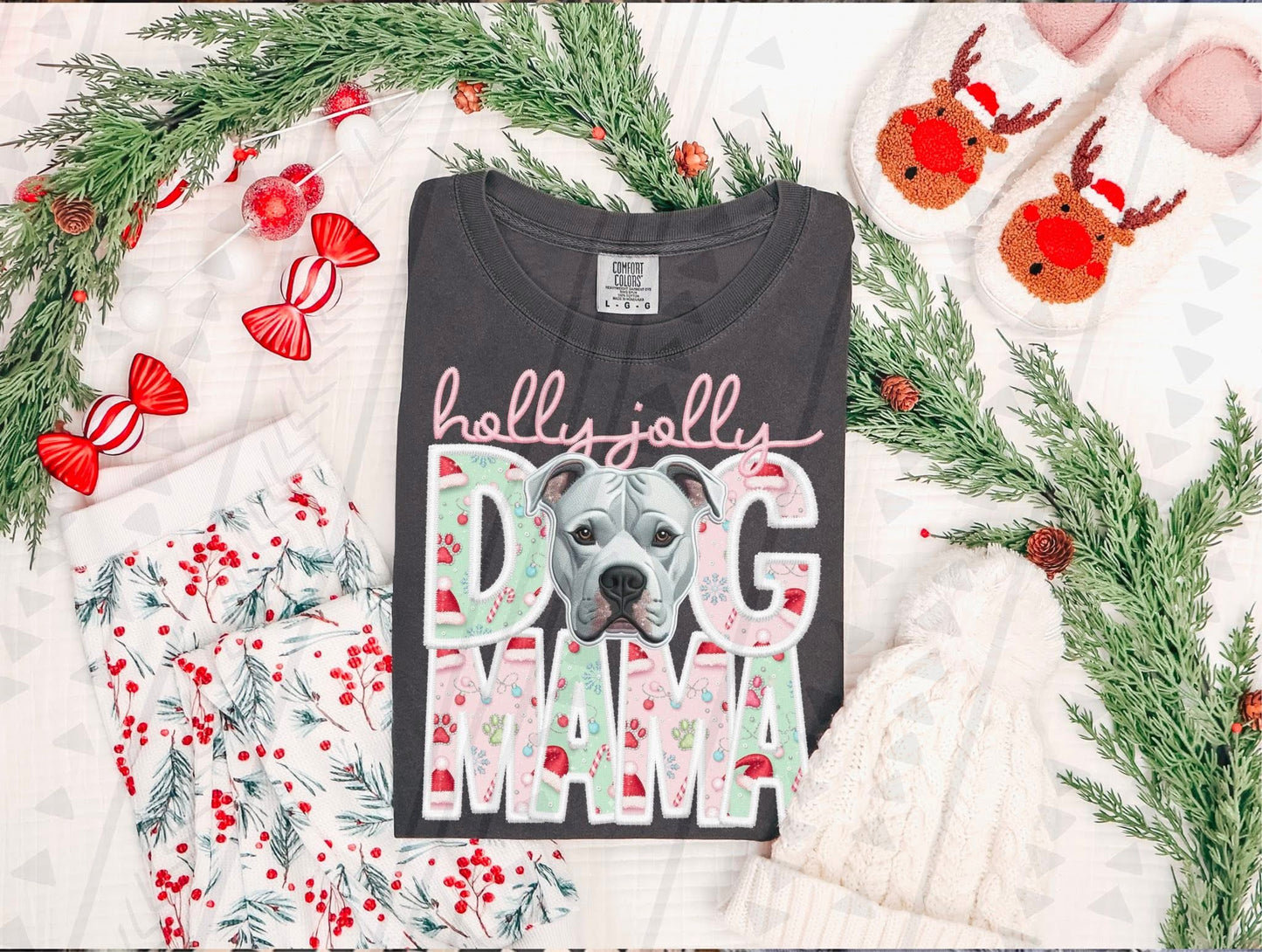 Holly Jolly Dog Mama (you pick the pup)