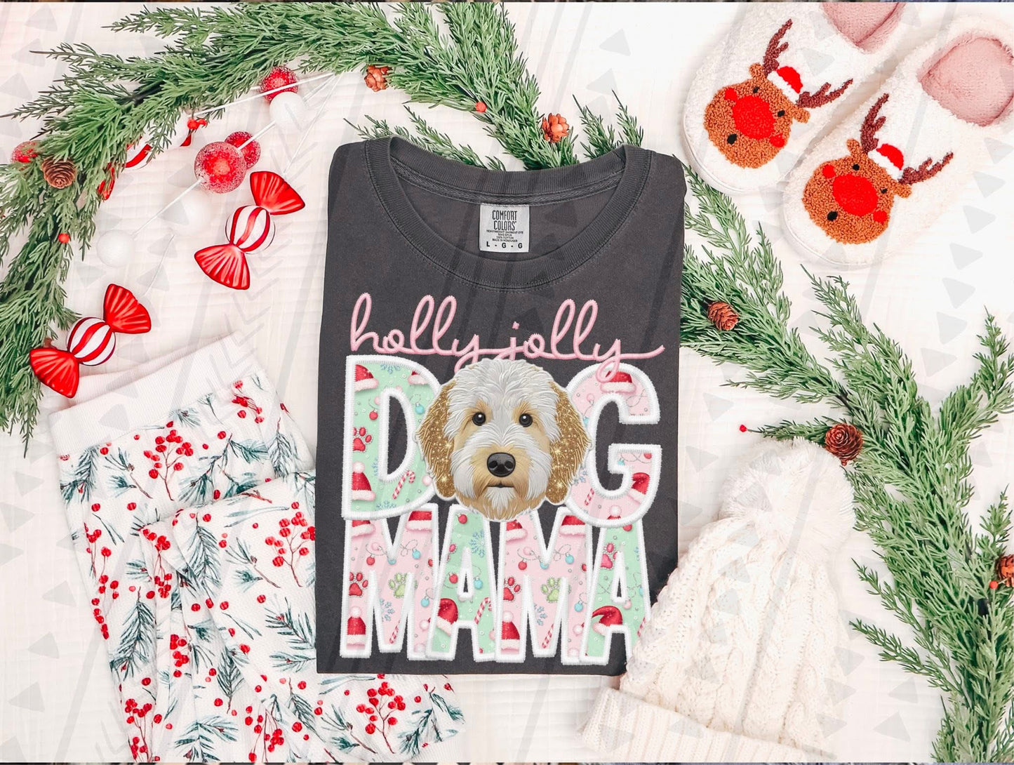 Holly Jolly Dog Mama (you pick the pup)