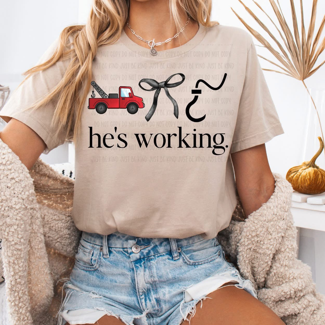 He’s working tow truck DTF Transfer