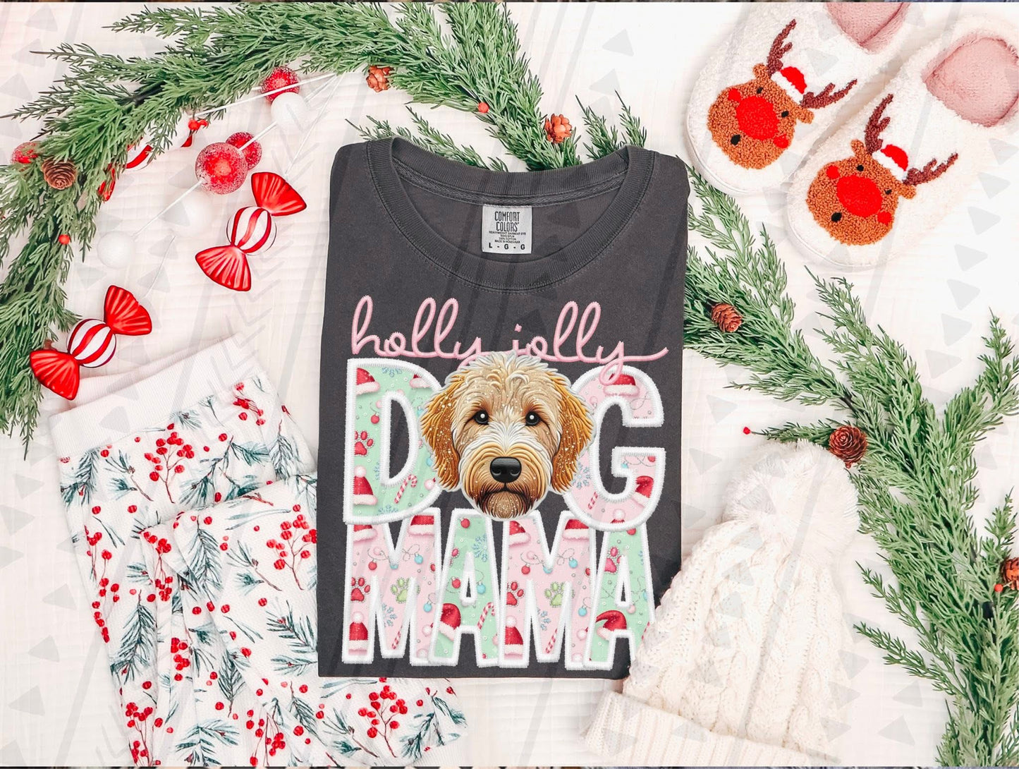 Holly Jolly Dog Mama (you pick the pup)
