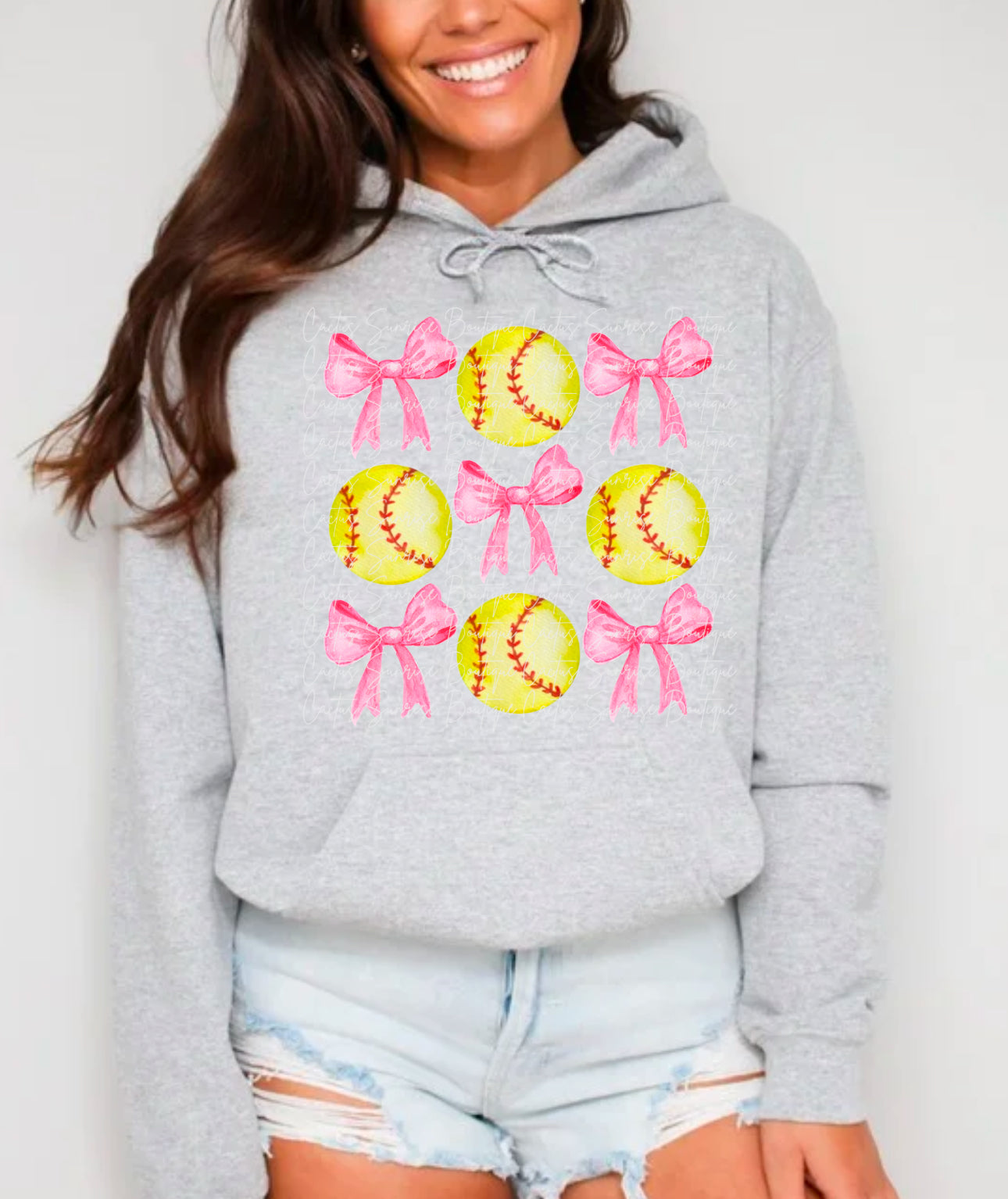 Softball Bows- Pink