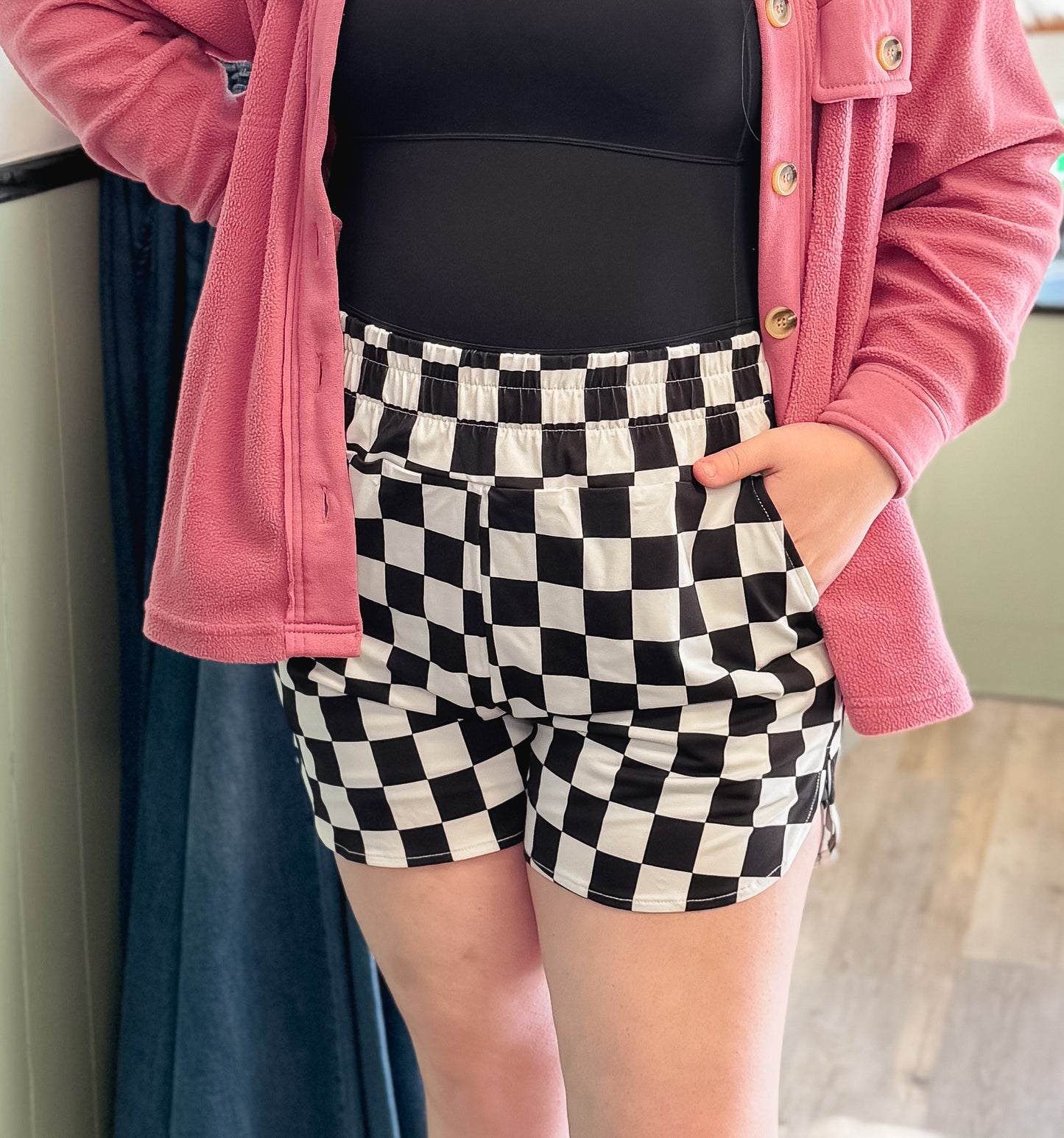 Checkered Shorts with Pockets