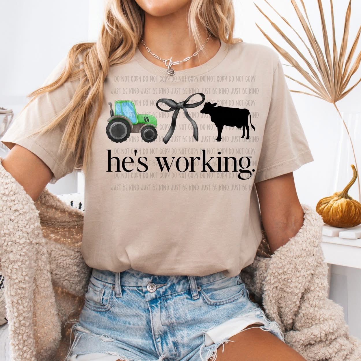He’s working Beef Farmer DTF Transfer