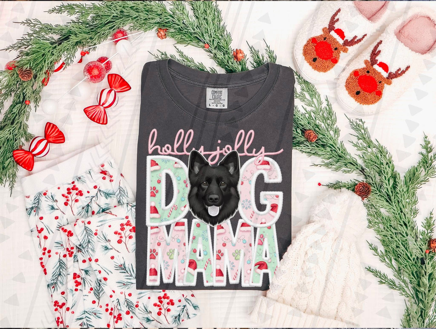 Holly Jolly Dog Mama (you pick the pup)