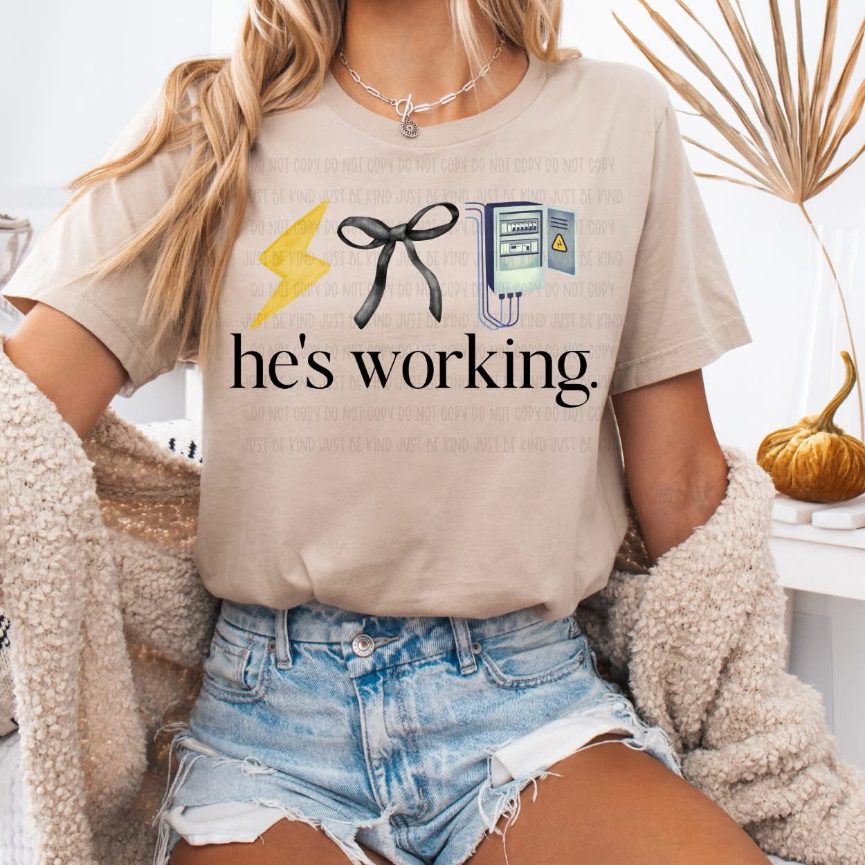 He’s working Electrician 2 DTF Transfer