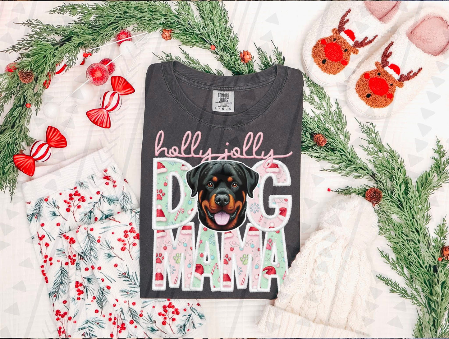 Holly Jolly Dog Mama (you pick the pup)