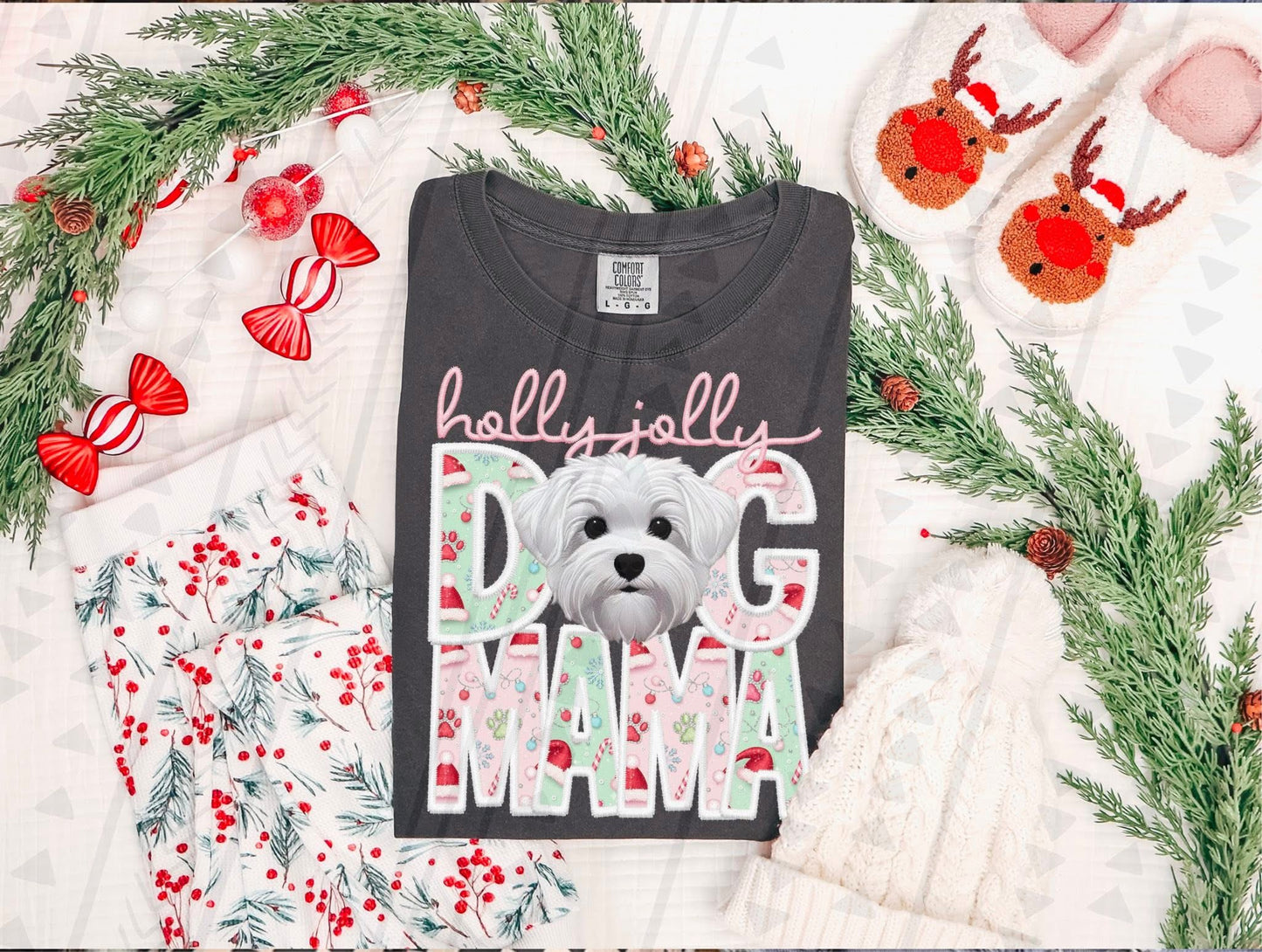 Holly Jolly Dog Mama (you pick the pup)