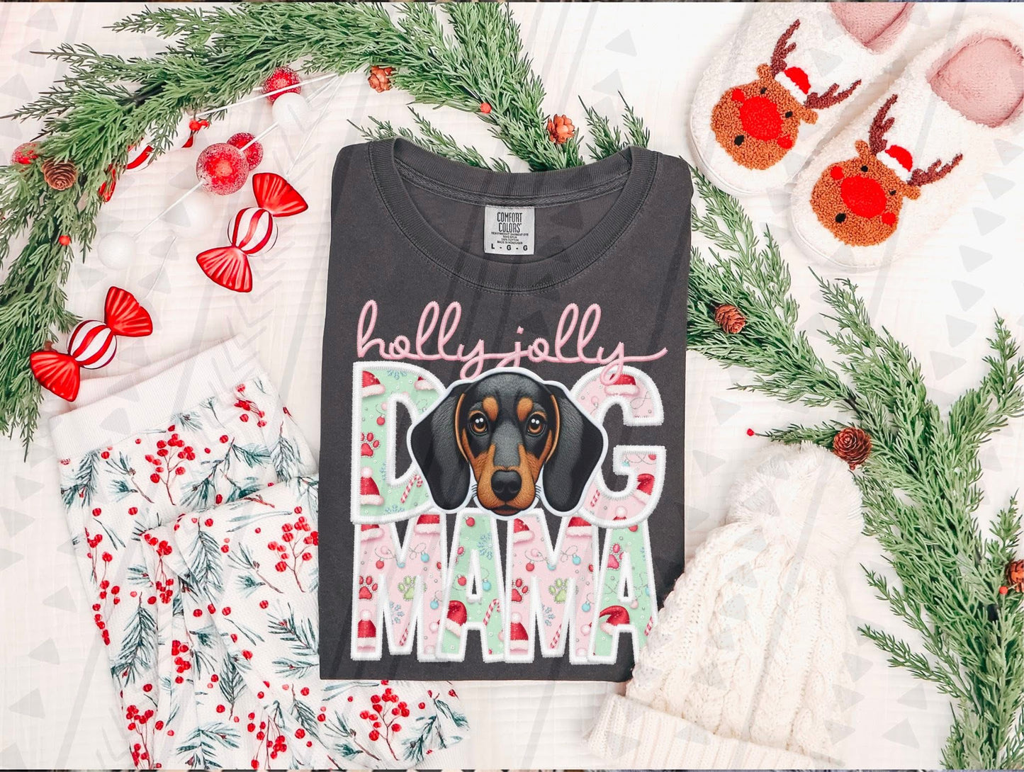 Holly Jolly Dog Mama (you pick the pup)
