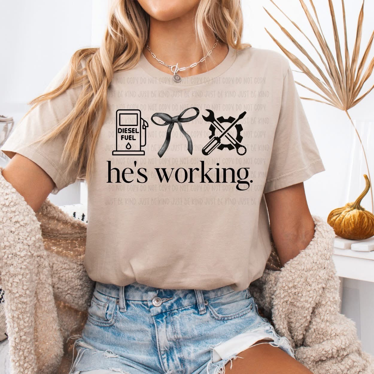 He’s working Diesel Mechanic DTF Transfer