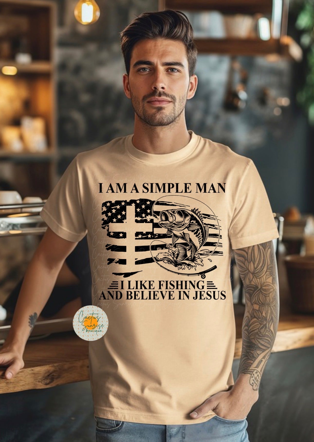 Simple man - fishing & Jesus