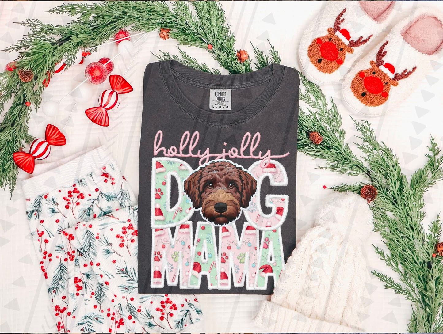 Holly Jolly Dog Mama (you pick the pup)