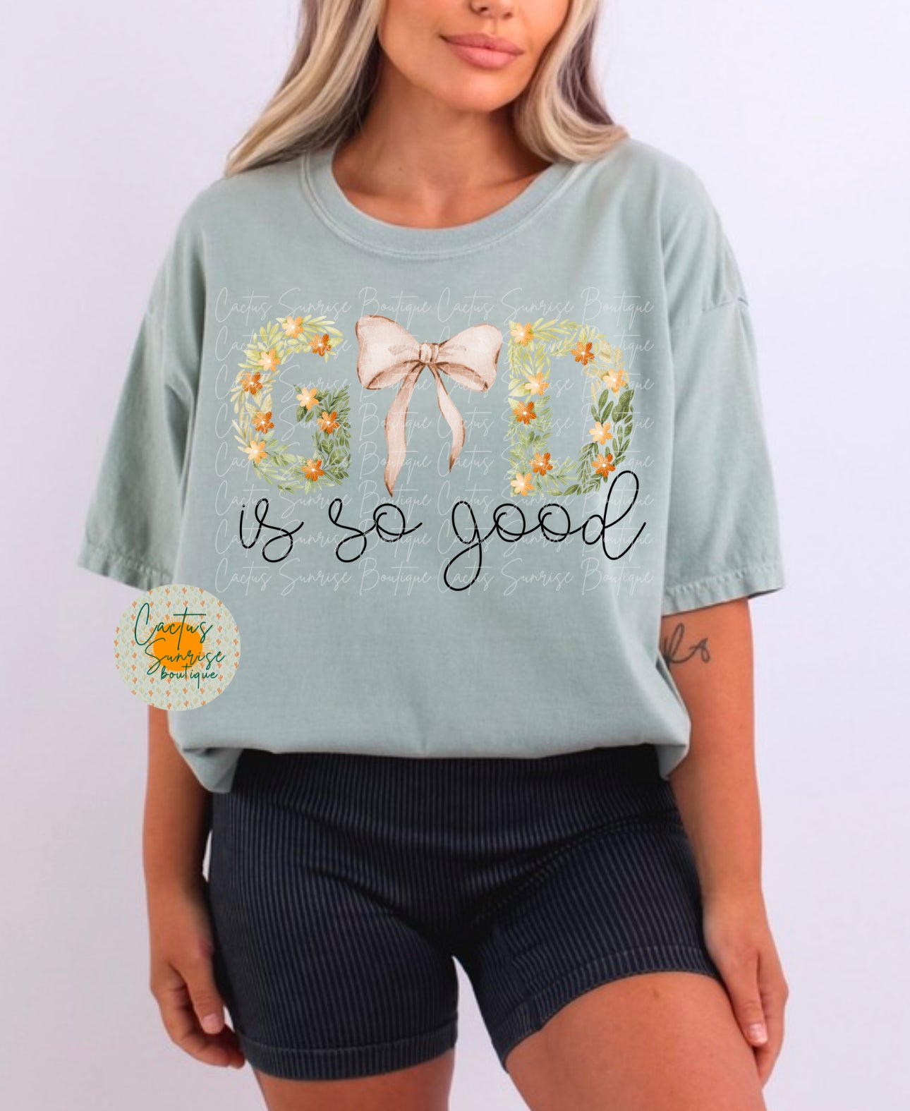 God is so good- pink bow