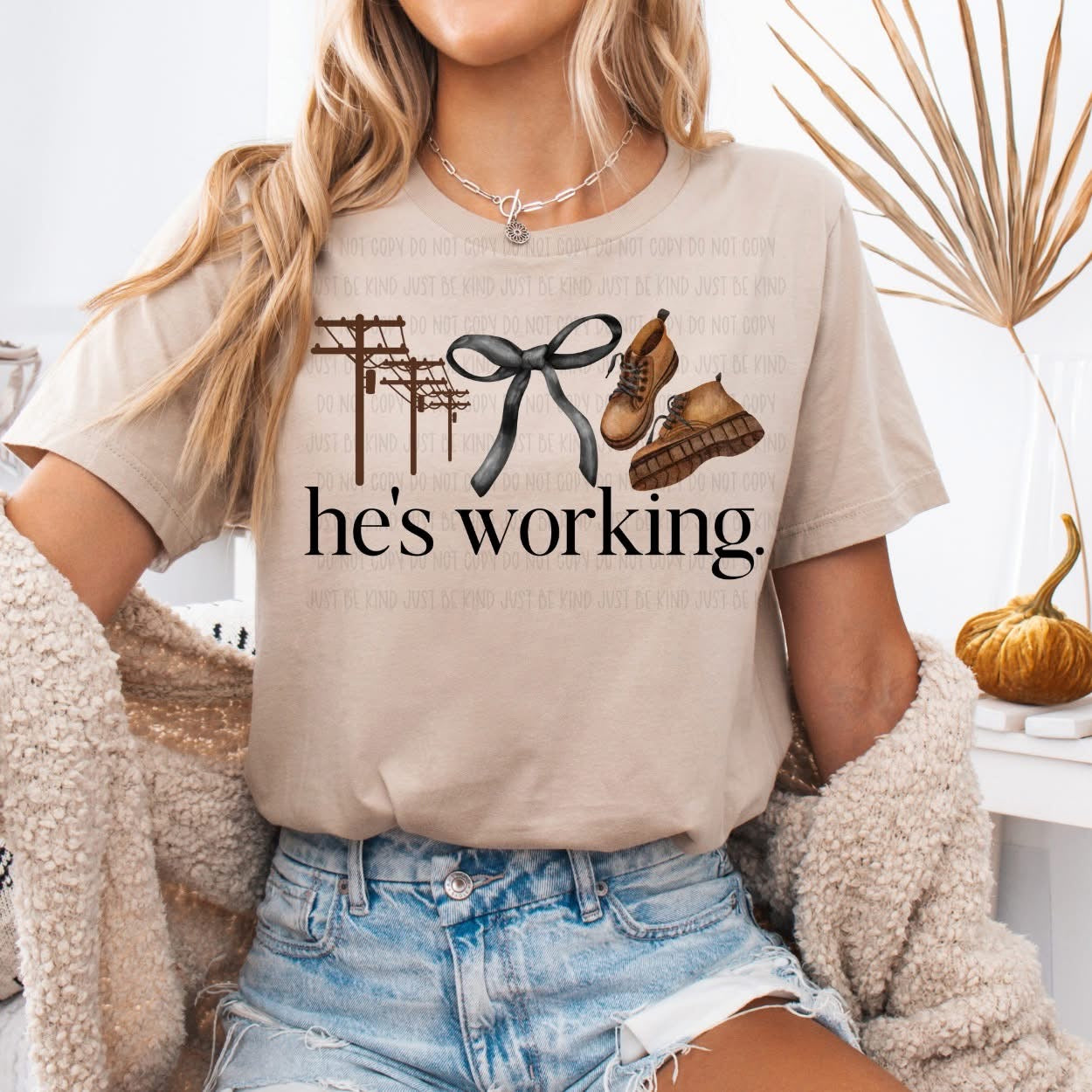 He’s working lineman DTF Transfer