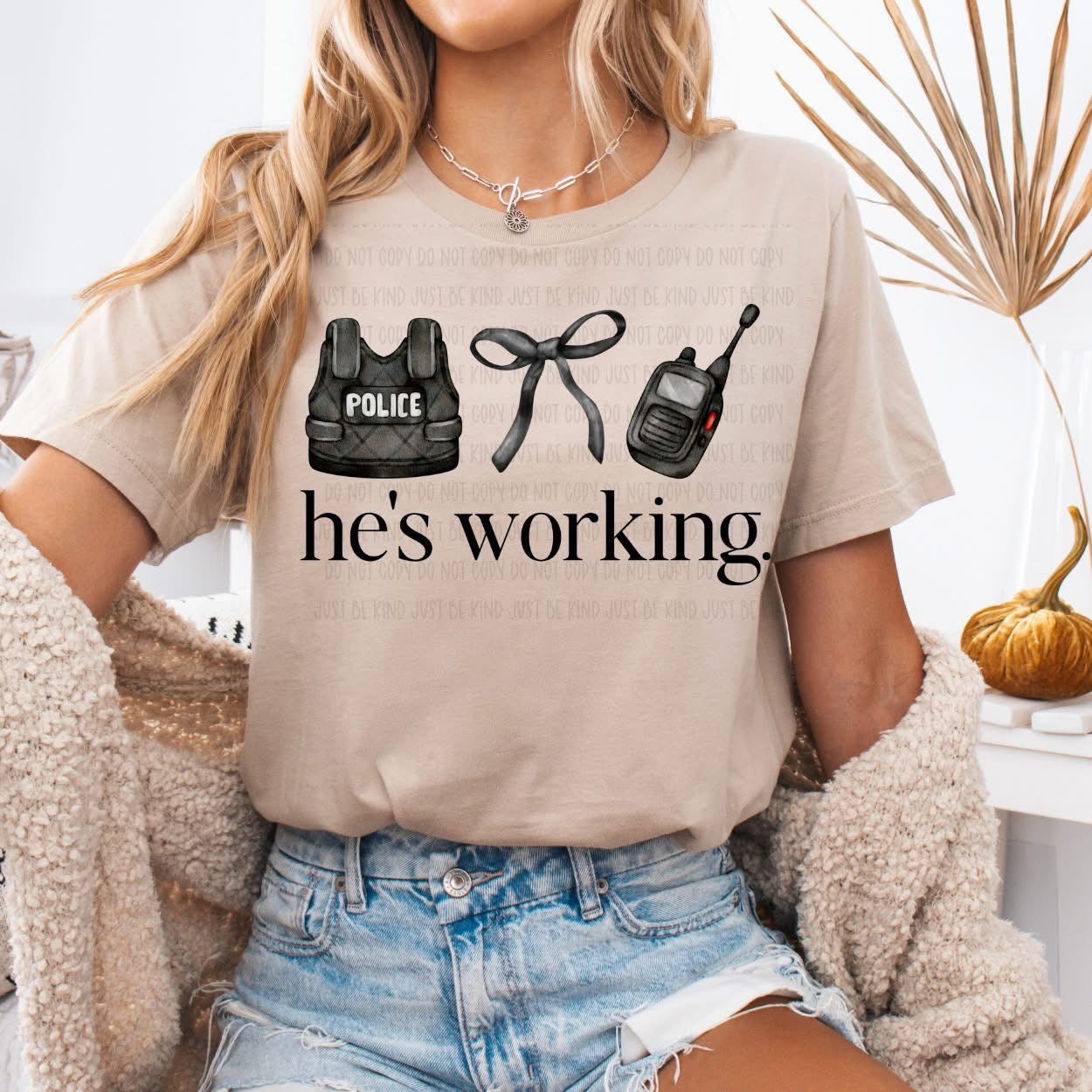 He’s working police 3 DTF Transfer