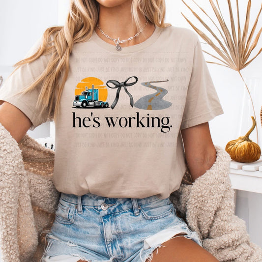 He’s working truck driver DTF Transfer