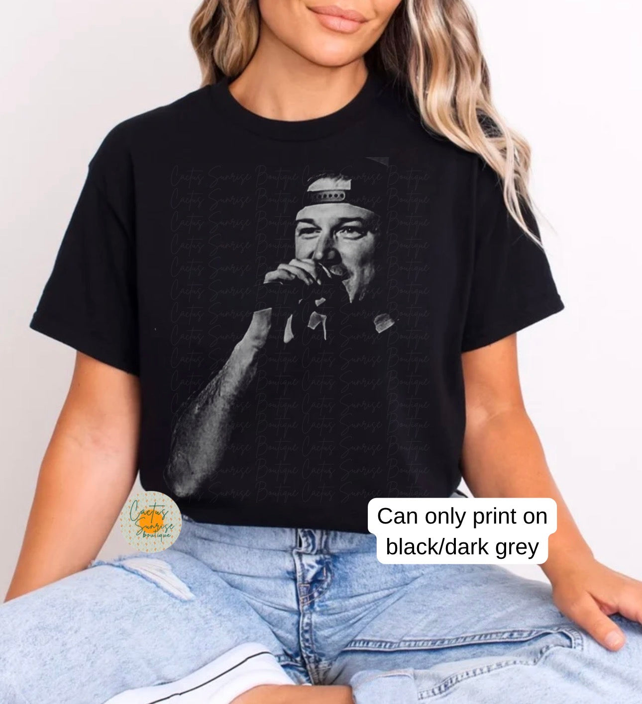 Morgan W Half-Tone (only on black/dark grey apparel)