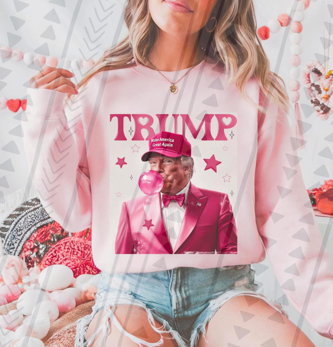 Trump MAGA pink DTF Transfer