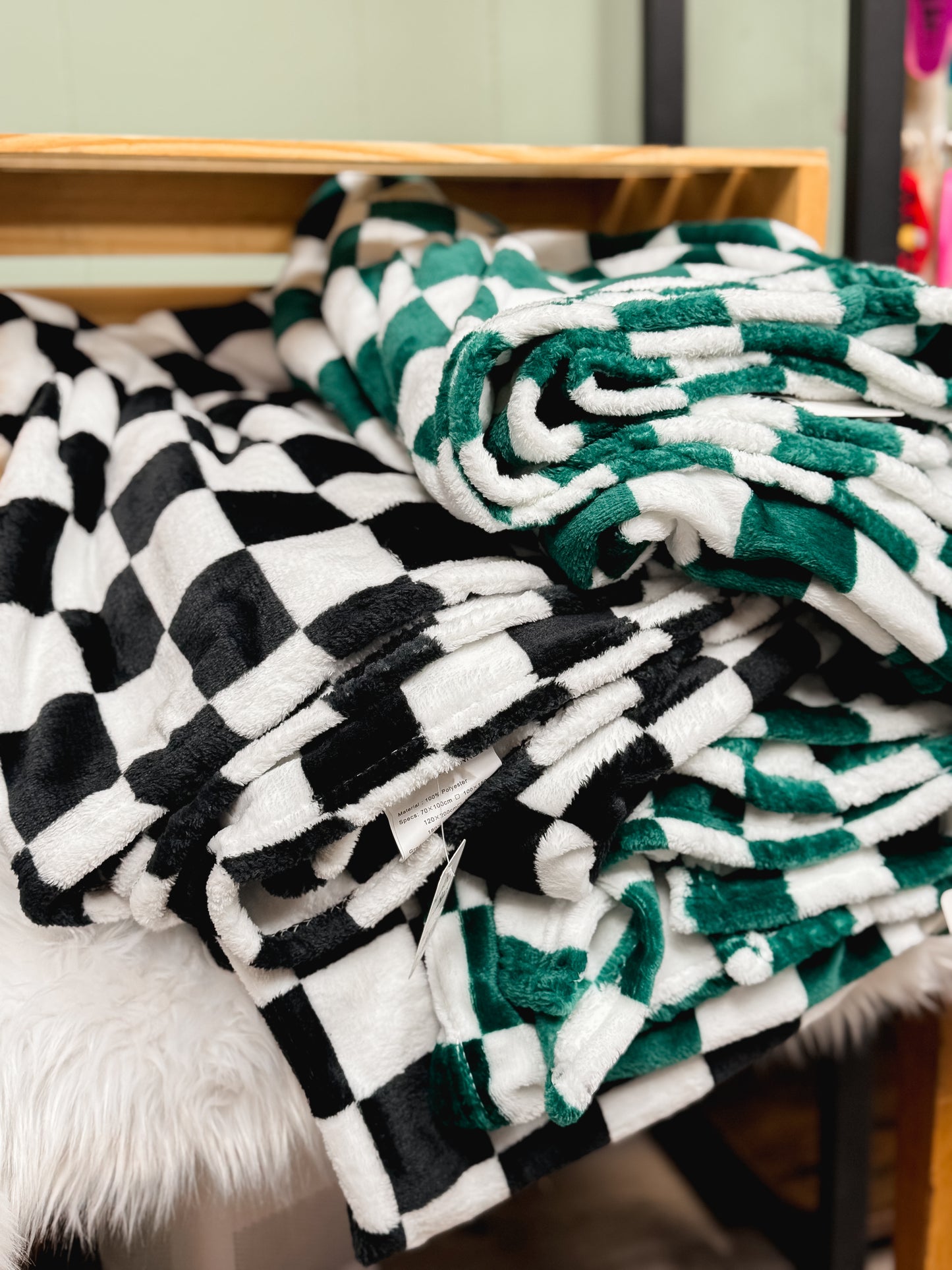 Checkerboard Printed Soft Throw Blanket 47x78 inch