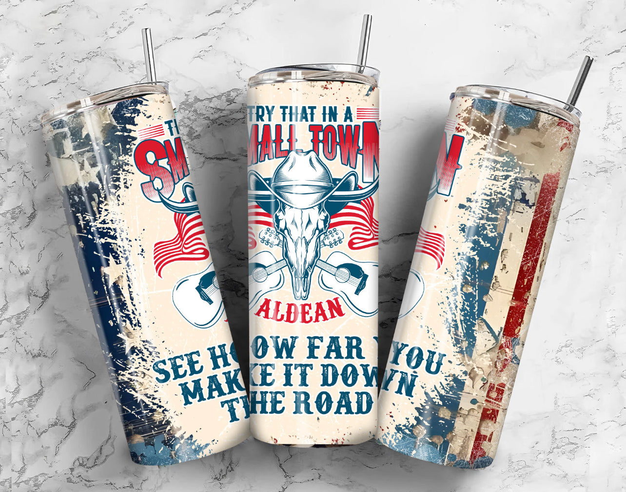 Small Town Skull Tumbler