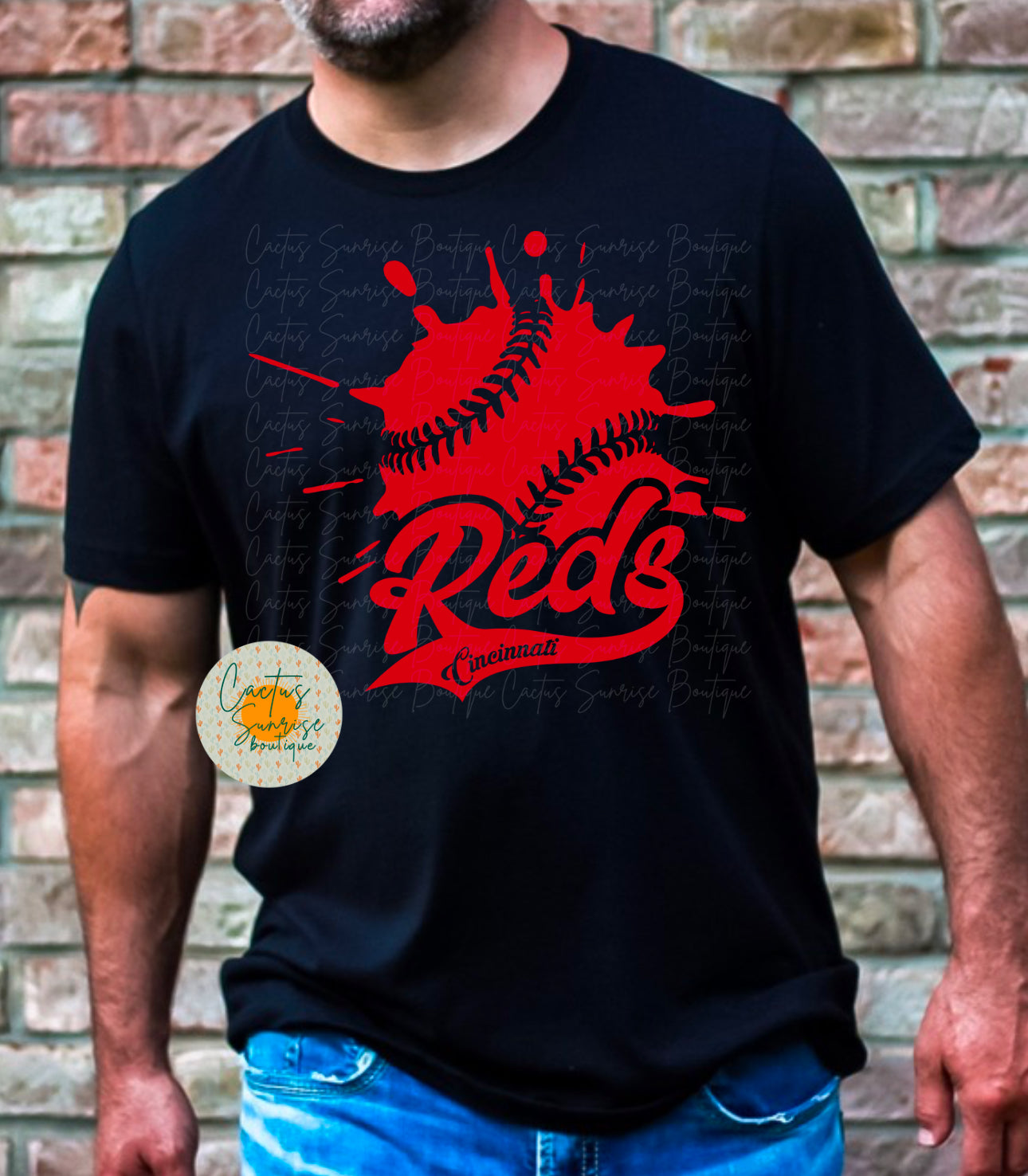 Reds Splatter Baseball