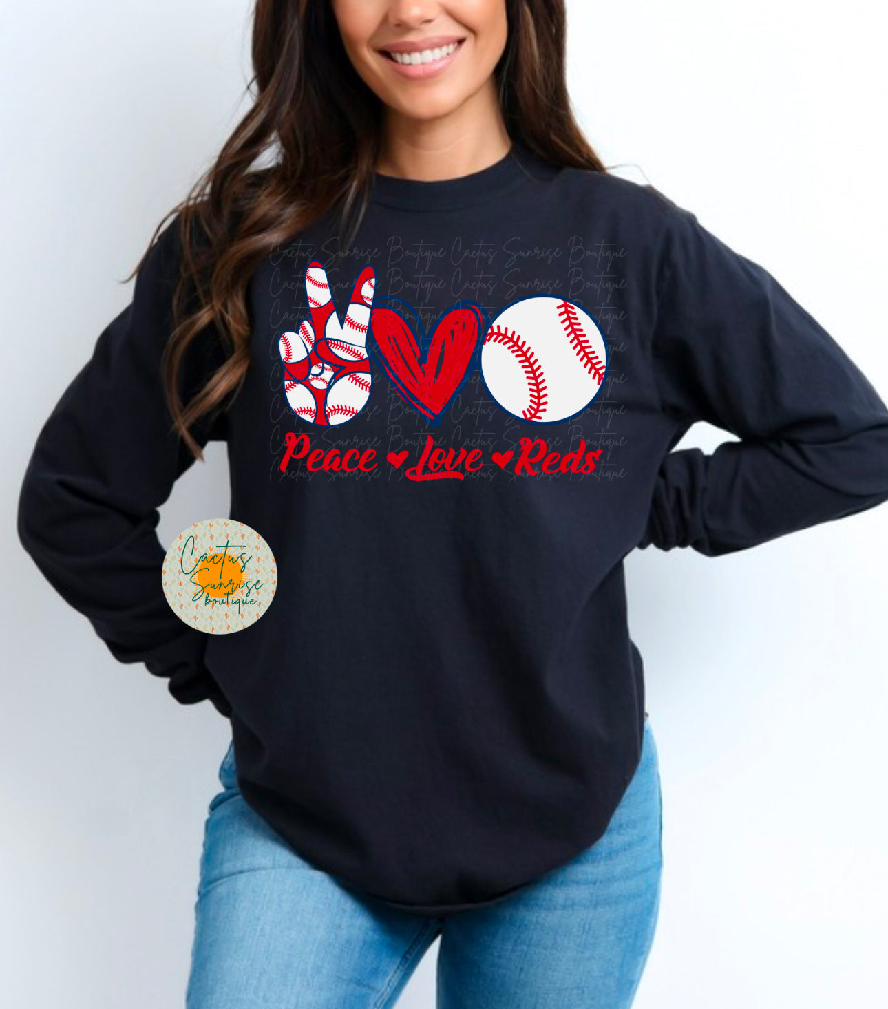 Peace Love Reds (Navy Outline)