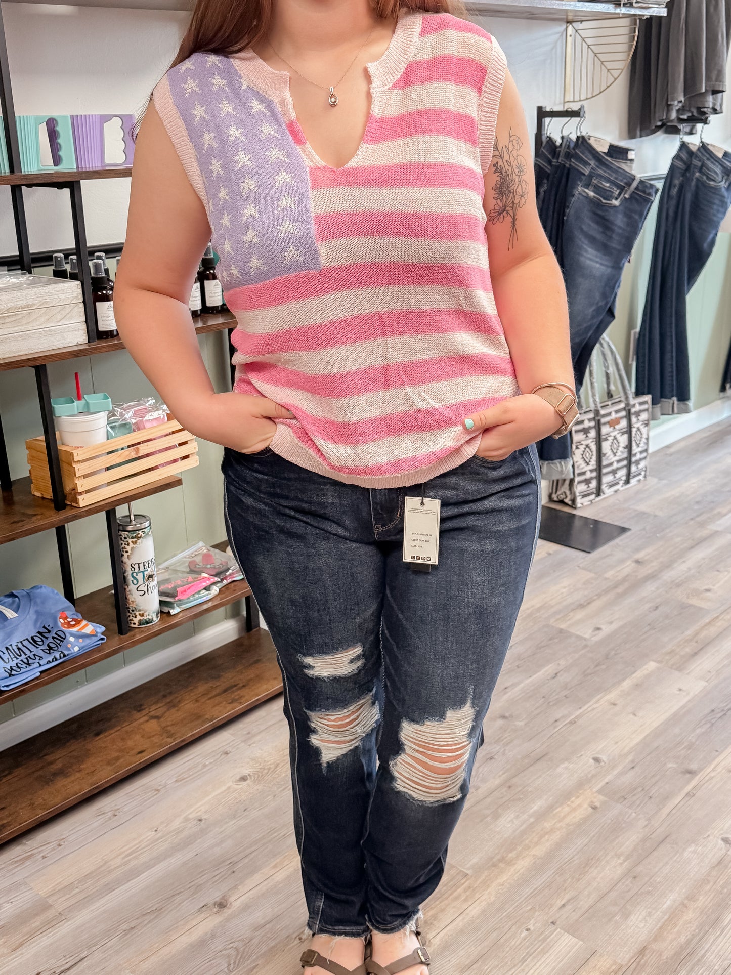 Pink Flag Knitted Top 900