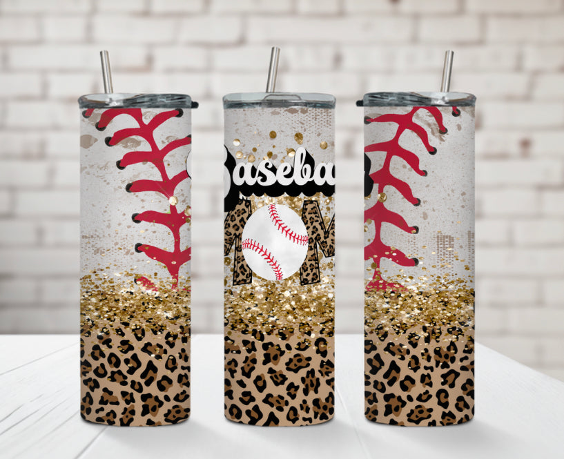 Baseball Mom Glitter/Cheetah 20oz Tumbler