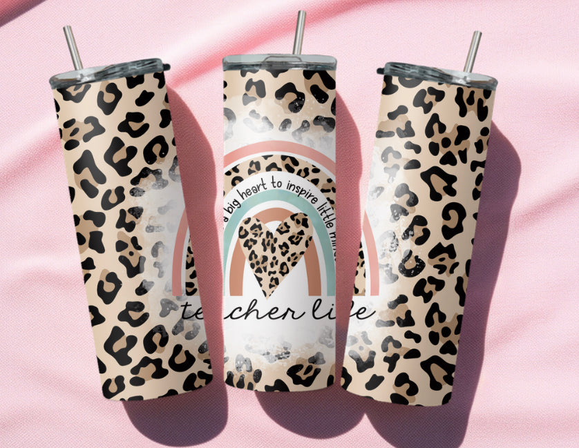 Cheetah Rainbow Teacher 20oz Tumbler