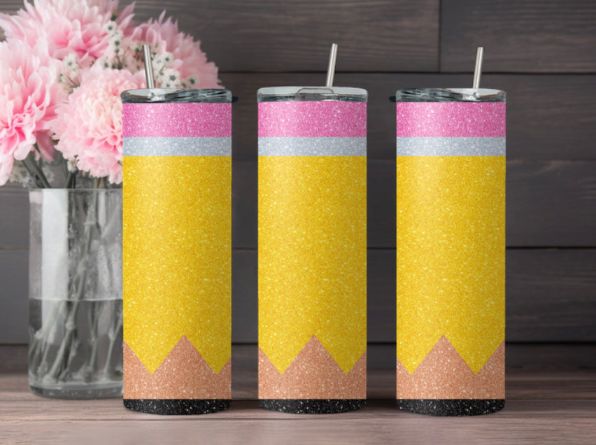 Glitter Pencil 20oz Tumbler
