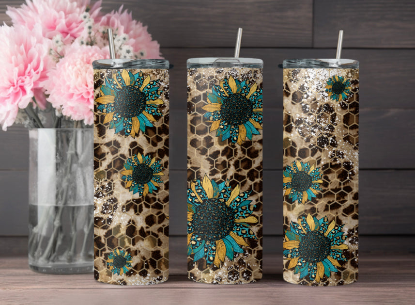 Cheetah Sunflower Tumbler
