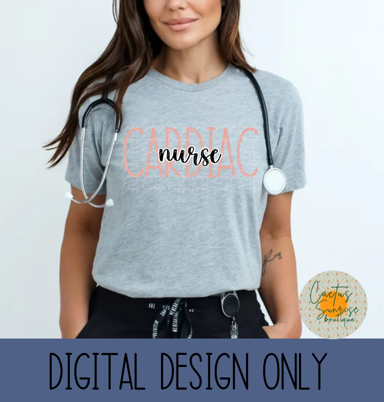 Cardiac Nurse Peach Digital file- No physical product