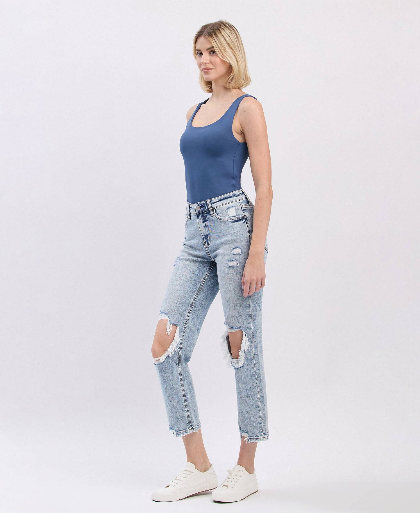 HIGH RISE CROP STRAIGHT JEANS 1068