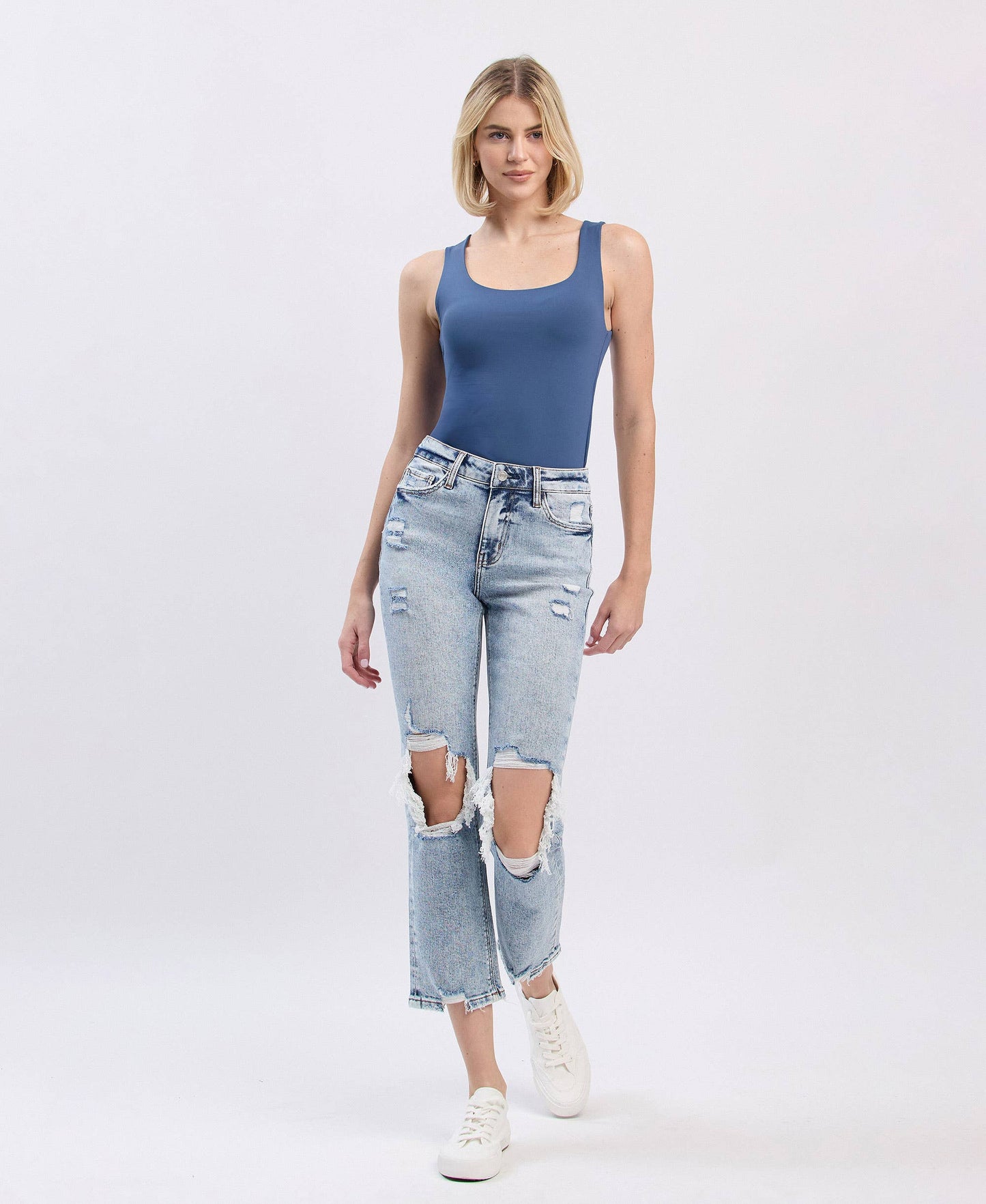 HIGH RISE CROP STRAIGHT JEANS 1068