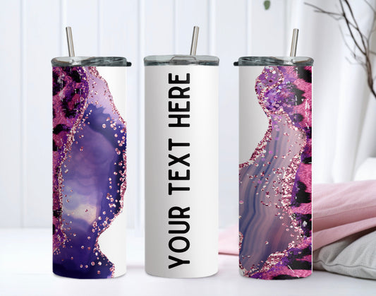 Purple Glitter Cheetah Tumbler