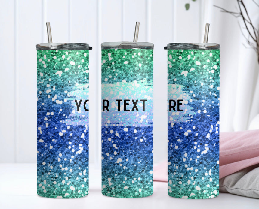 Glitter Blue/Green Tumbler