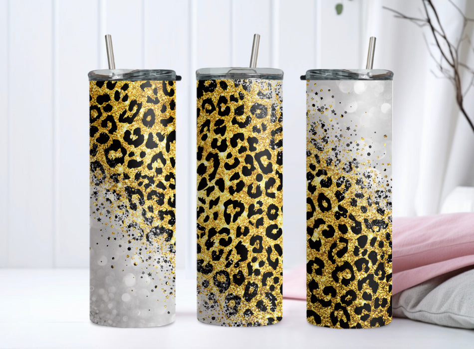 Cheetah Silver Tumbler