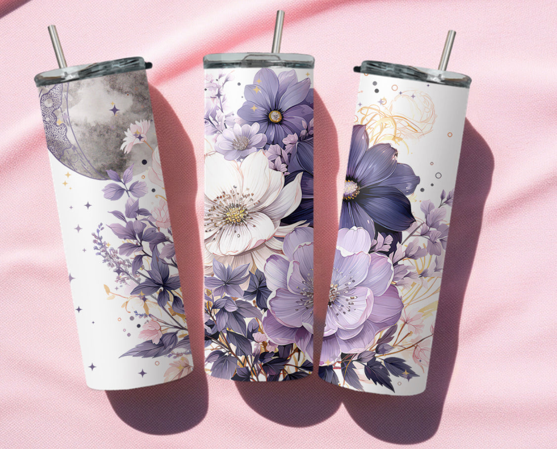 Purple Flower Tumbler