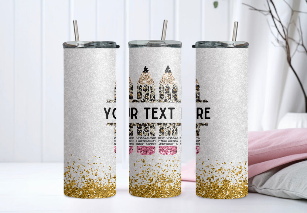 Cheetah Pencil Teacher Tumbler