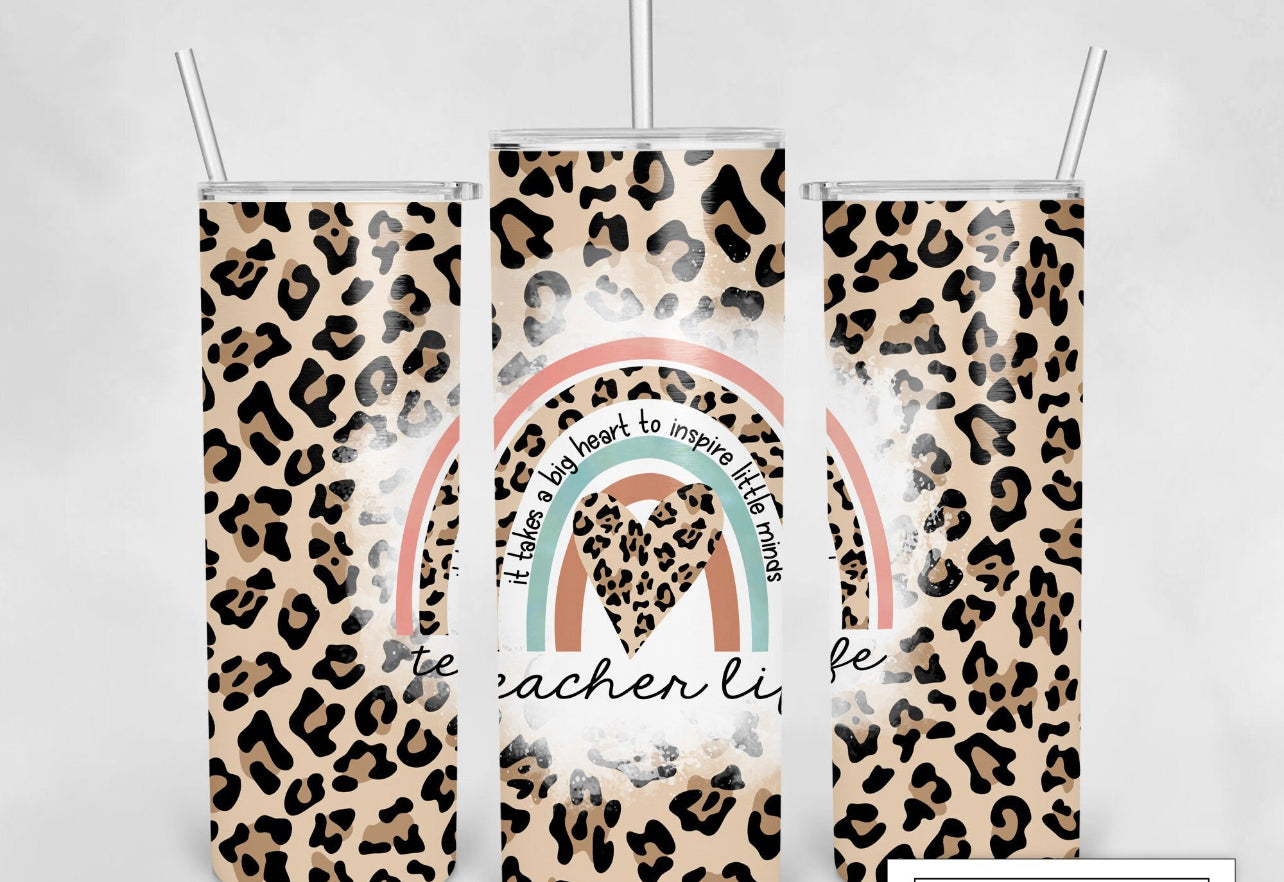 Cheetah Rainbow Teacher 20oz Tumbler