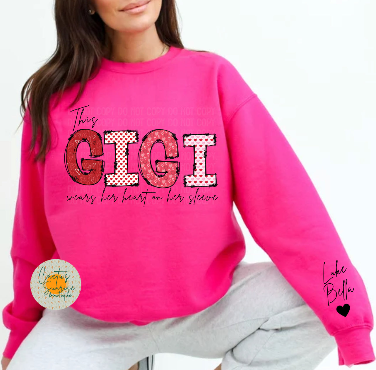 This Gigi wears her heart on her sleeve