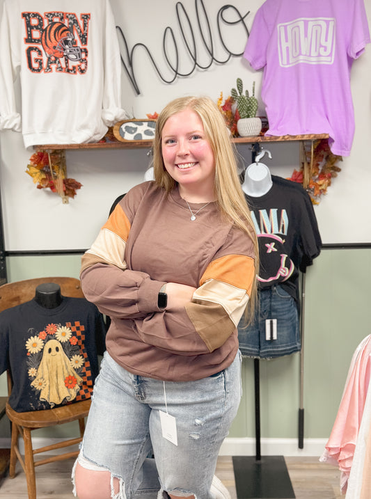 Colorblock Pullover Sweatshirt
