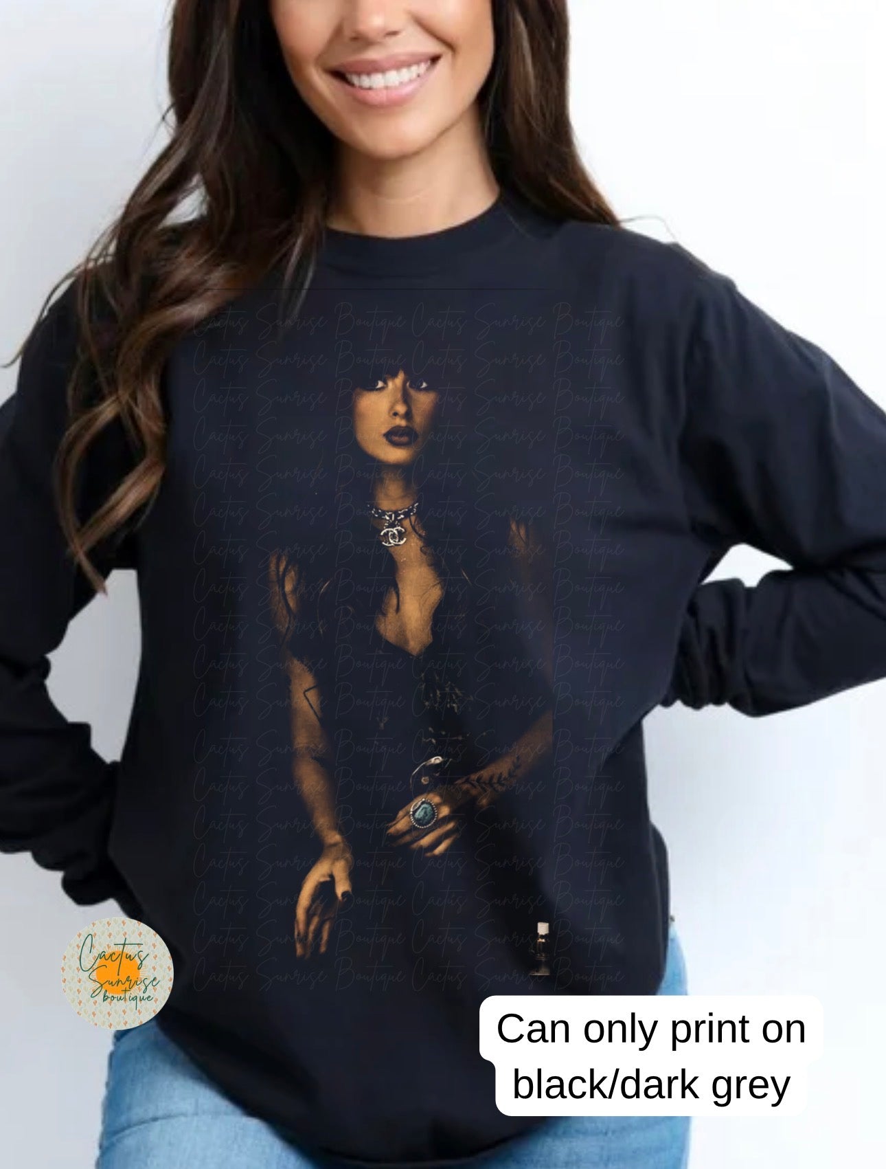 Ella L Half-Tone (only on black/dark grey apparel)