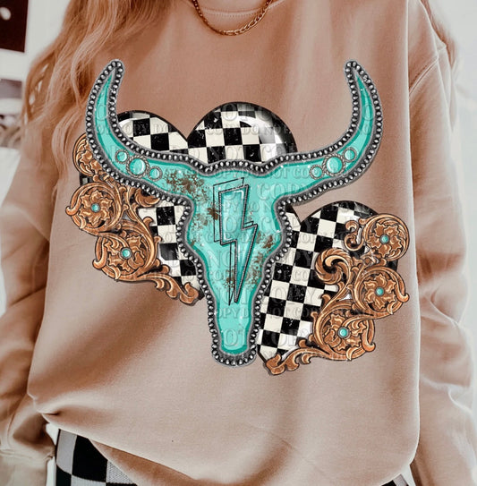 Turquoise Bull Skull