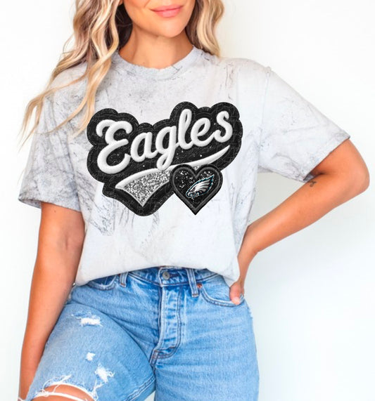 Eagles- Black Faux Glitter