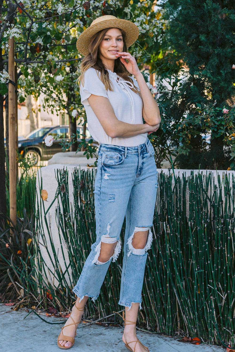 HIGH RISE CROP STRAIGHT JEANS 1068
