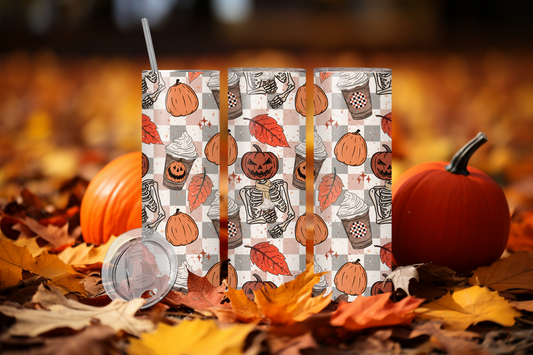 Fall Leaves & Pumpkins Tumbler