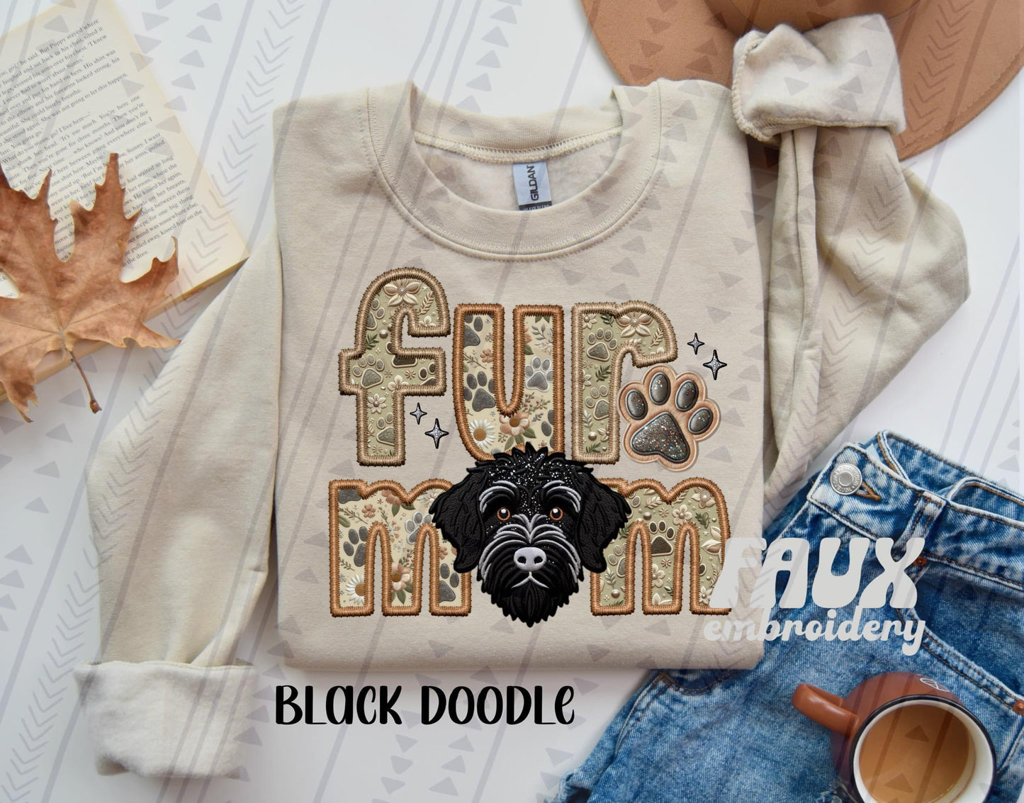 Fur Mom- Black Doodle