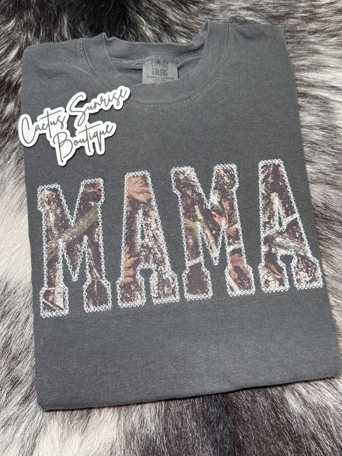 Camo Mama Embroidery Tee