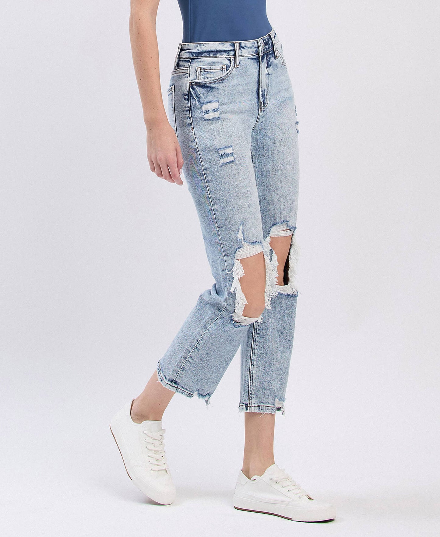 HIGH RISE CROP STRAIGHT JEANS 1068
