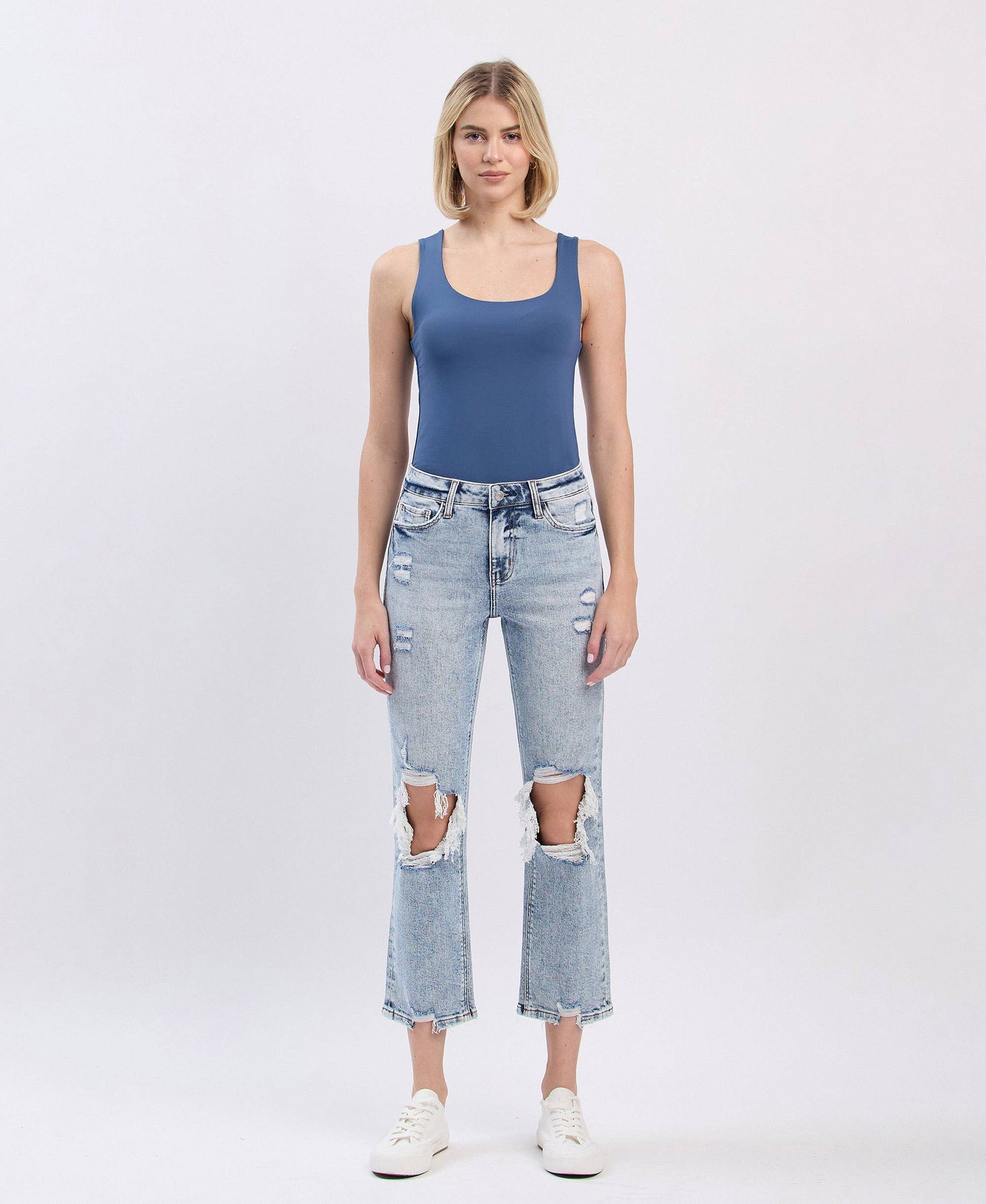 HIGH RISE CROP STRAIGHT JEANS 1068